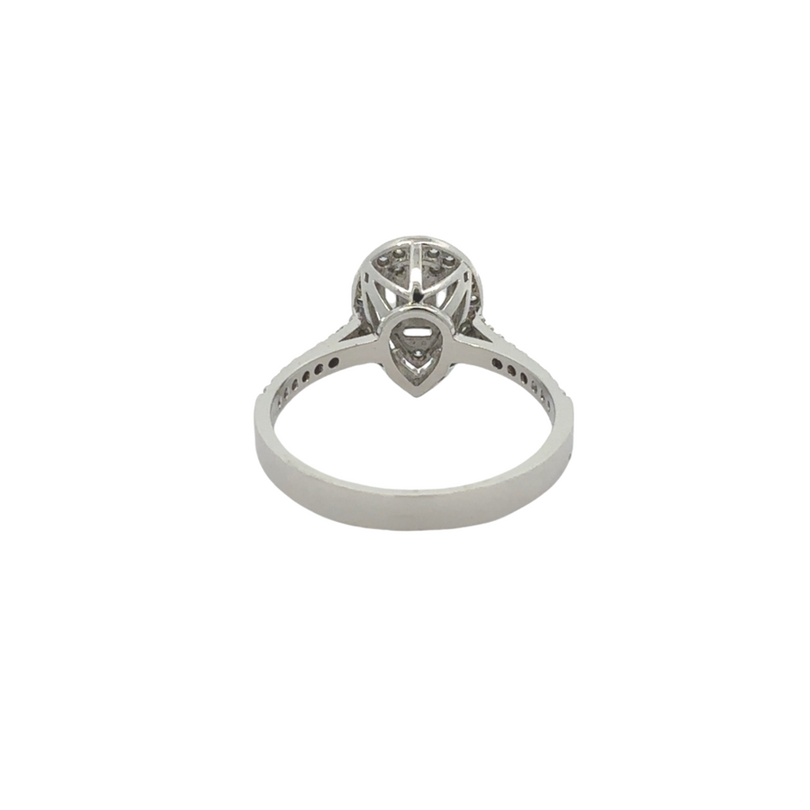 14k Gold Ring with CZ Drop Accent – Elegant and Unique