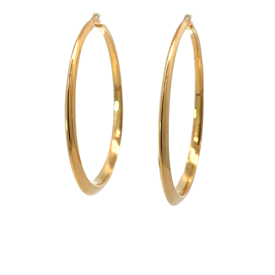 14k Gold XXL Solid Oval Earrings – Bold and Sophisticated for Women