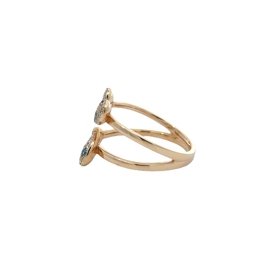 18k Gold Open Ring with Diamond – Elegant and Modern Design for Women