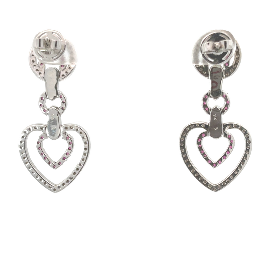 14k Gold Heart Diamond Earrings – Timeless Elegance