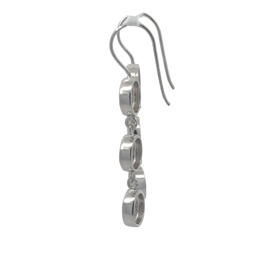 Silver Earrings with 3 Shiny Circles