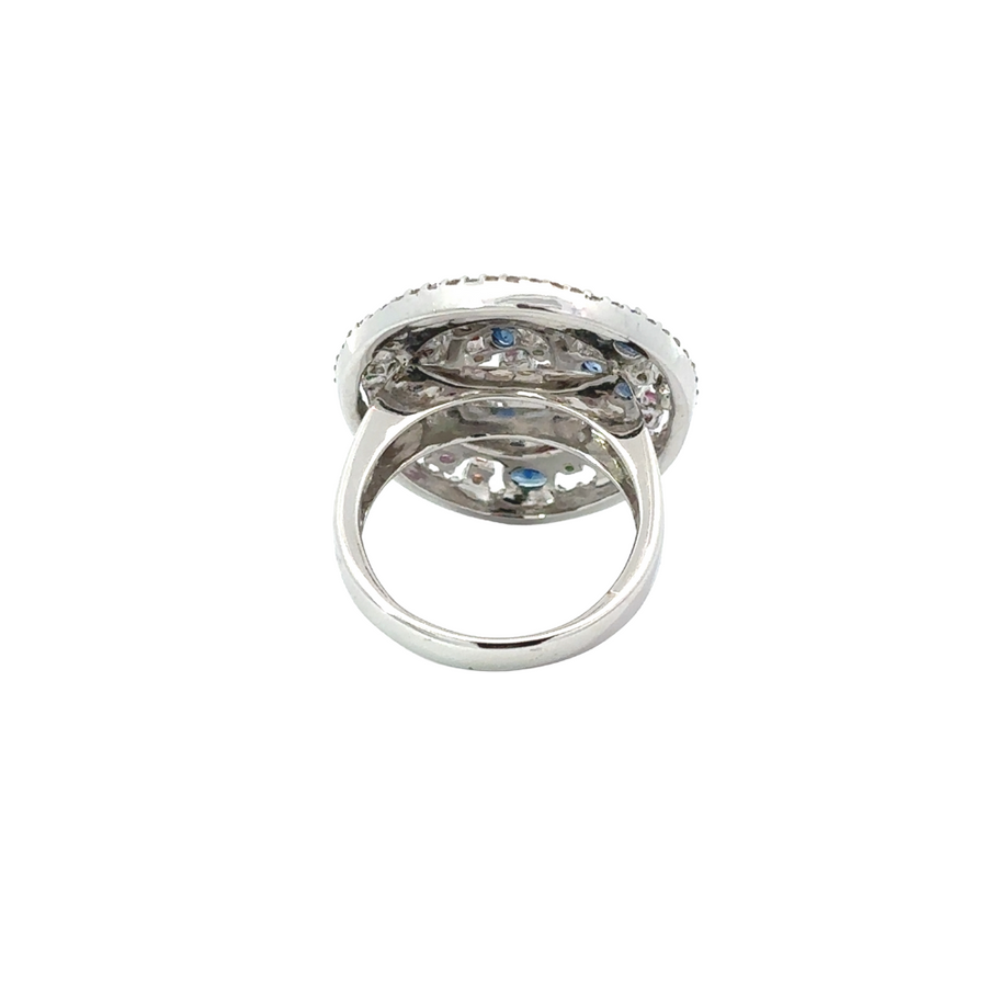 14k White Gold Ring with 0.77 CT Diamonds – Size 6