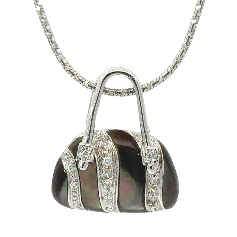 14k Gold Handbag Pendant with Diamonds – For Women