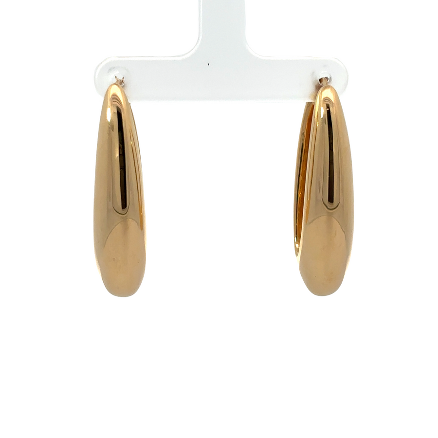 14k Gold Oval Medium Earrings – Elegant and Versatile for Women