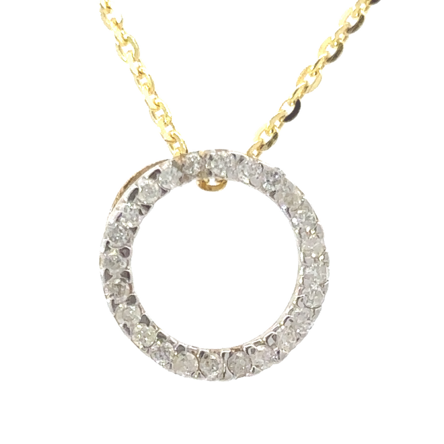 14k Yellow Gold Pendant with 0.25 CT Diamonds – Unisex