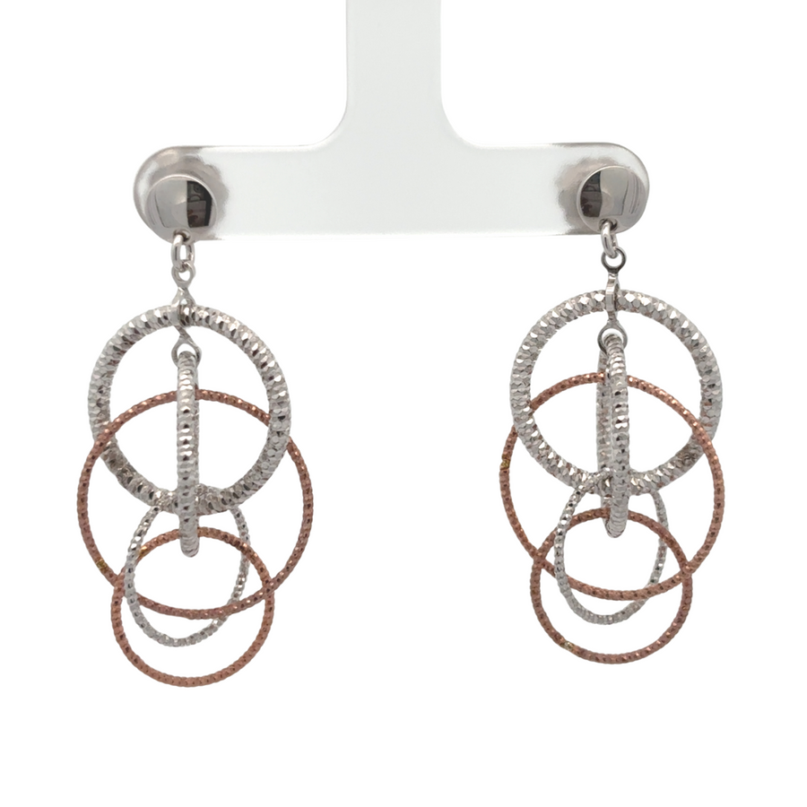 Two-Toned Silver Earrings for Women