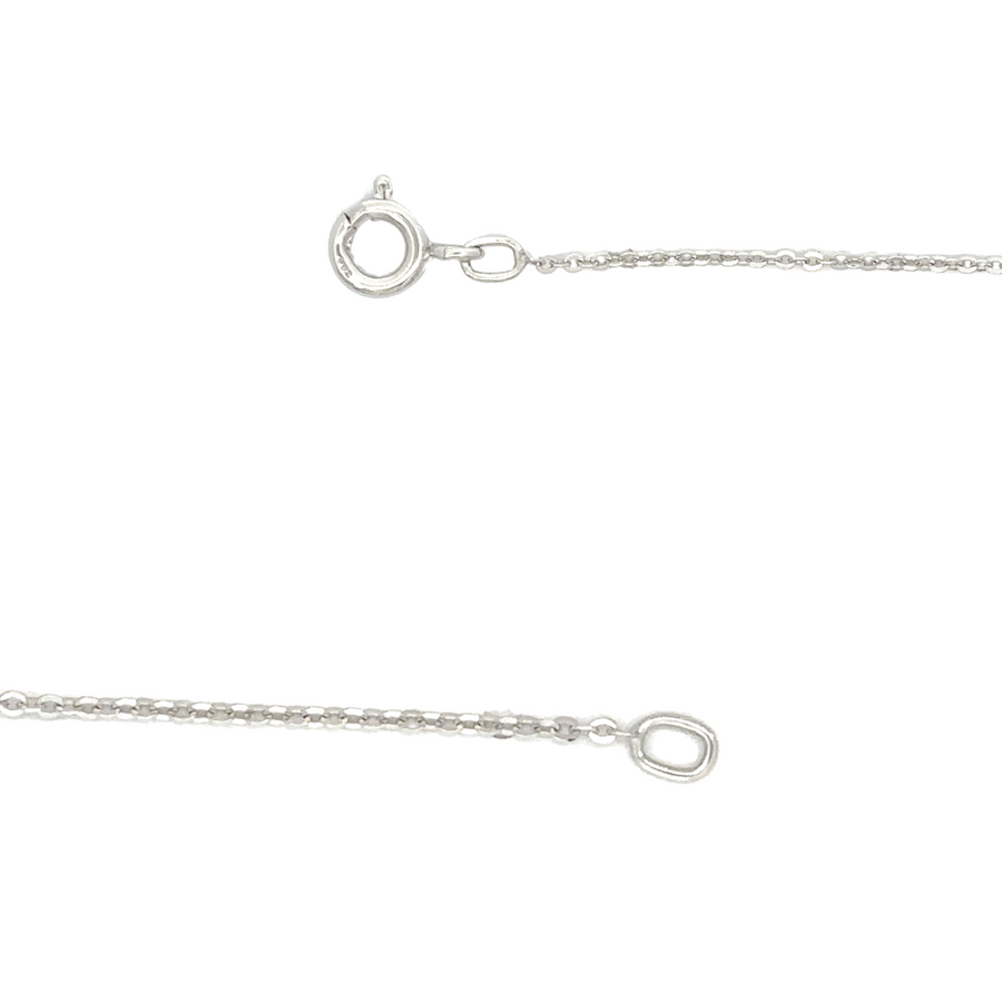 14k White Gold Necklace with 3 Stones – 16.75 Inches