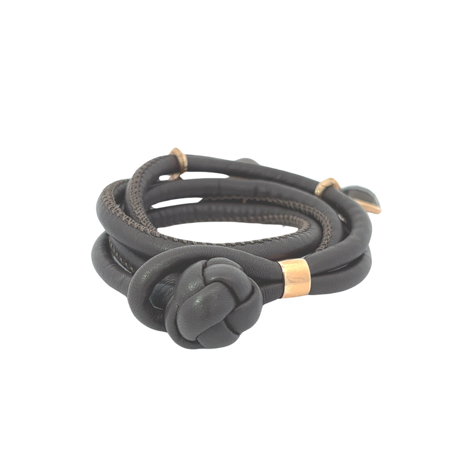 Unisex Leather Bracelet with Heart, Ball, and Key Accents