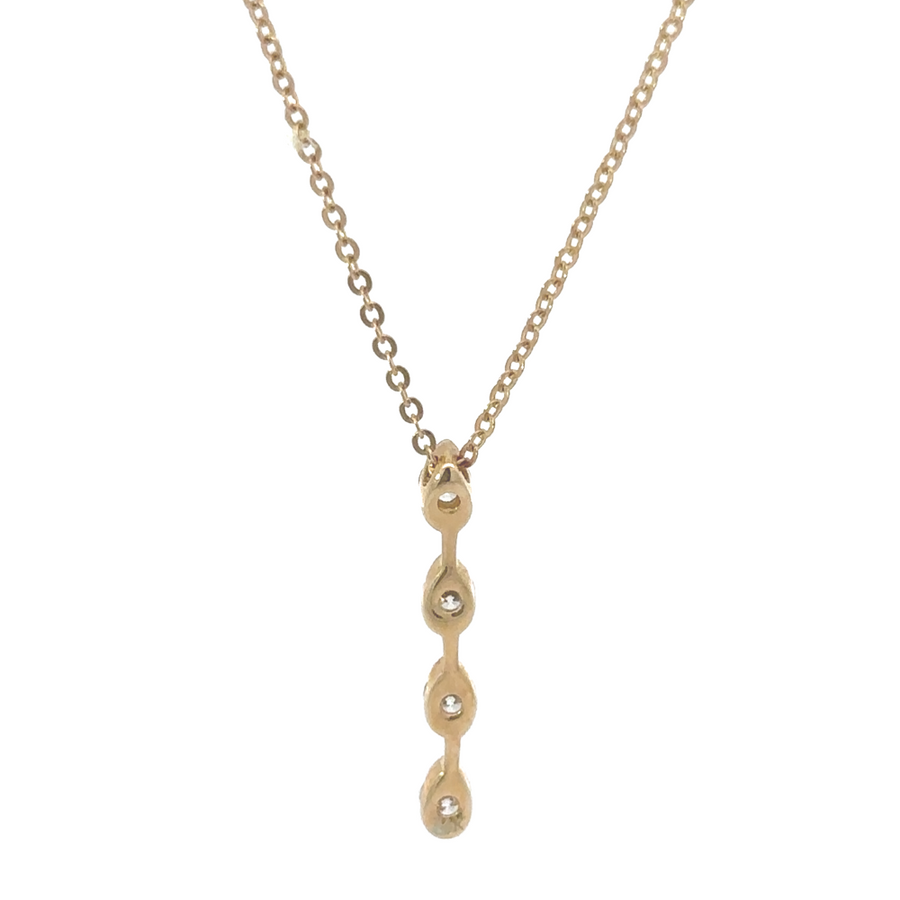 14k Gold Necklace with Diamonds – 0.26 CT, 16.5 Inches