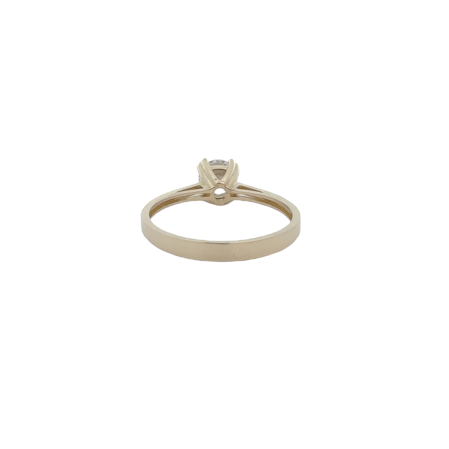 14k Gold Solitaire Small CZ Ring – Subtle & Elegant