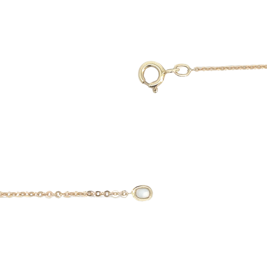 14k Yellow Gold Necklace with Three Stones – 16.75 Inches