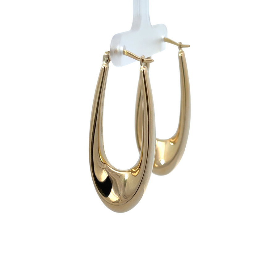 14k Gold Rectangular Drop Earrings – Sleek and Modern for Women