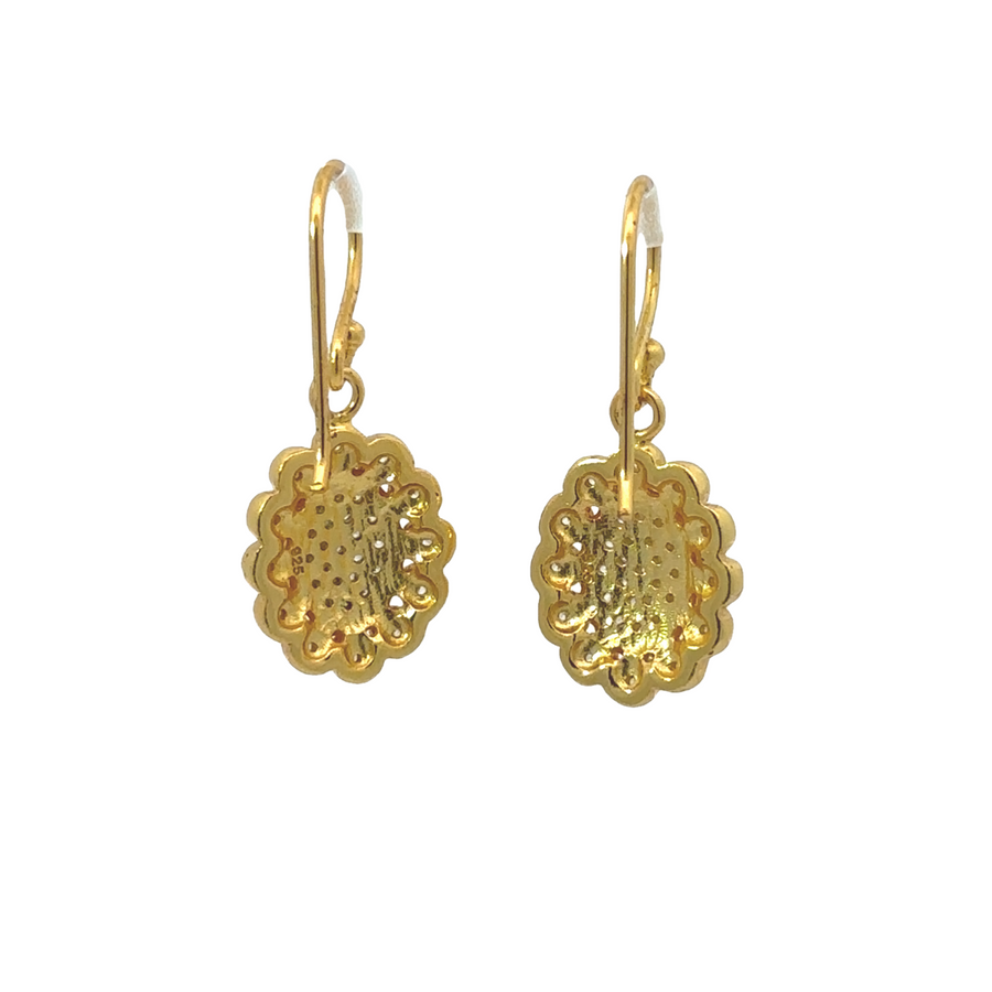 Yellow Gold Flower Earrings