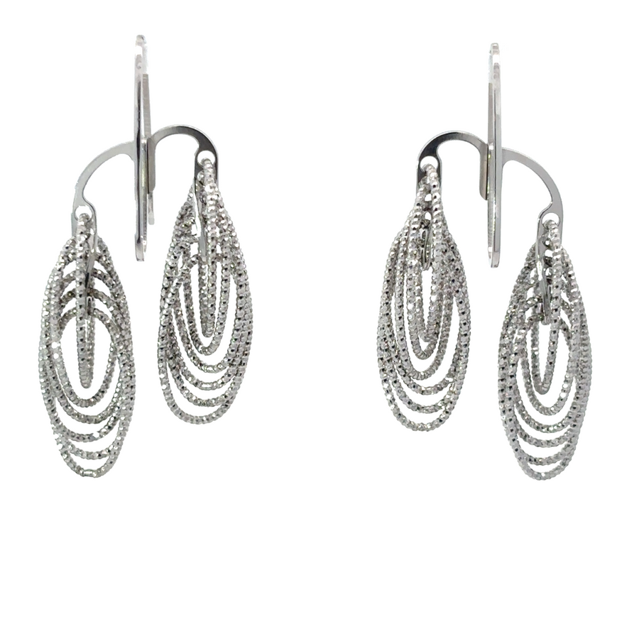 Silver Diamond-Cut Circle Earrings – Women