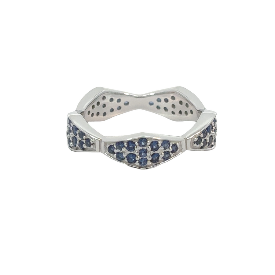 Blue Sapphire Ring - Elegant Silver Design for Women