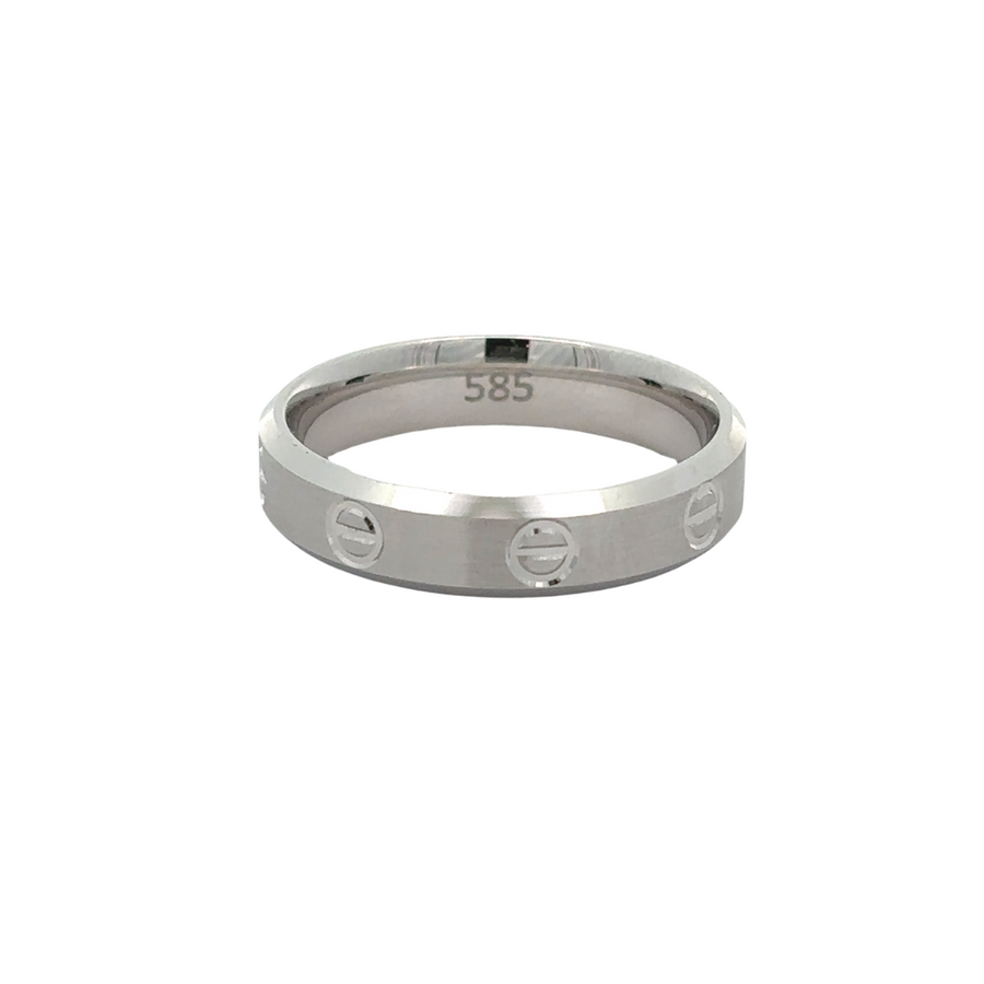 14k White Gold Men's Ring – Timeless Elegance