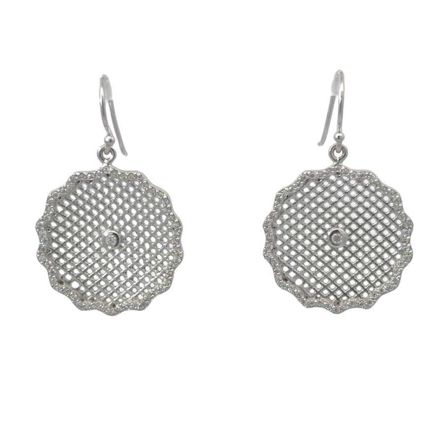 Silver Large Circle Earrings for Women