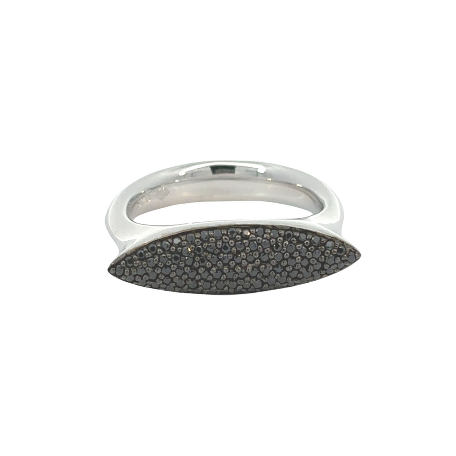 Black Silver Ring - Modern Elegance for Women