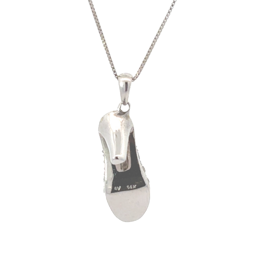 14k White Gold Pendant with 0.25 CT Diamonds – For Women