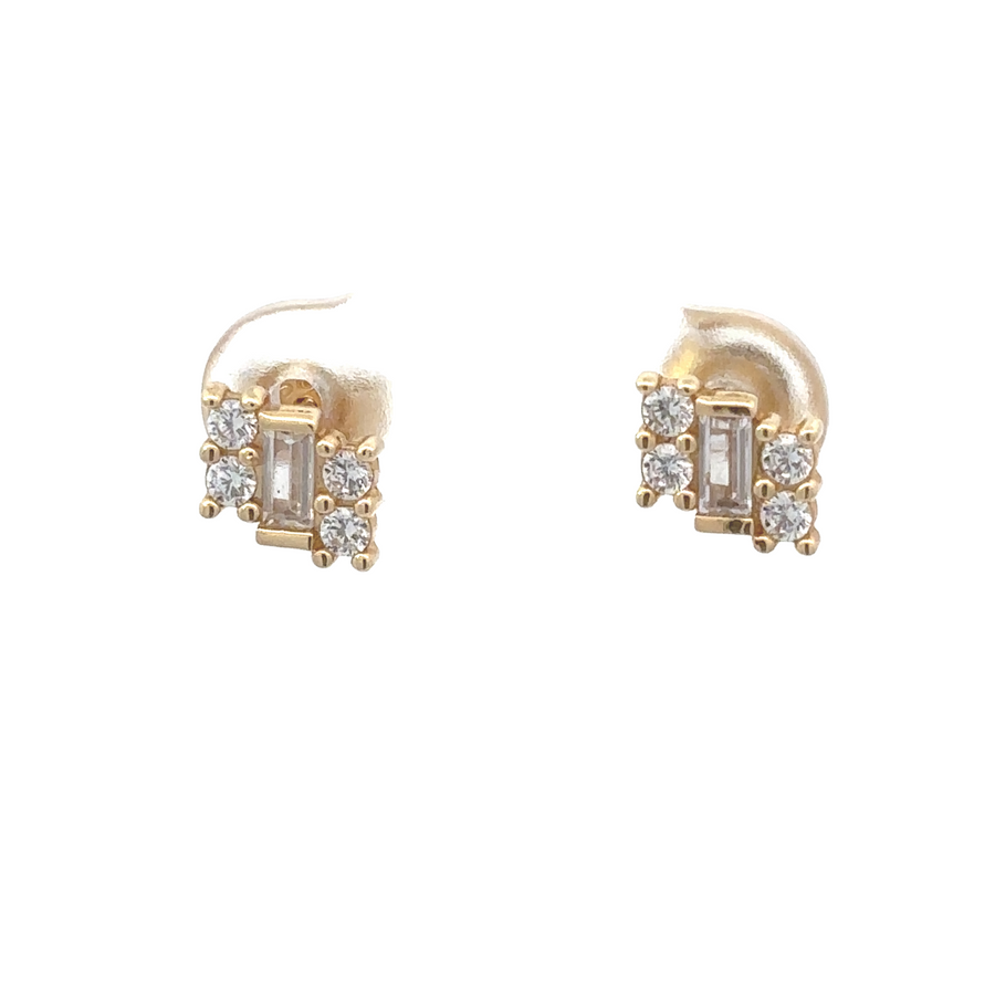 14k Gold Stud Earrings with CZ