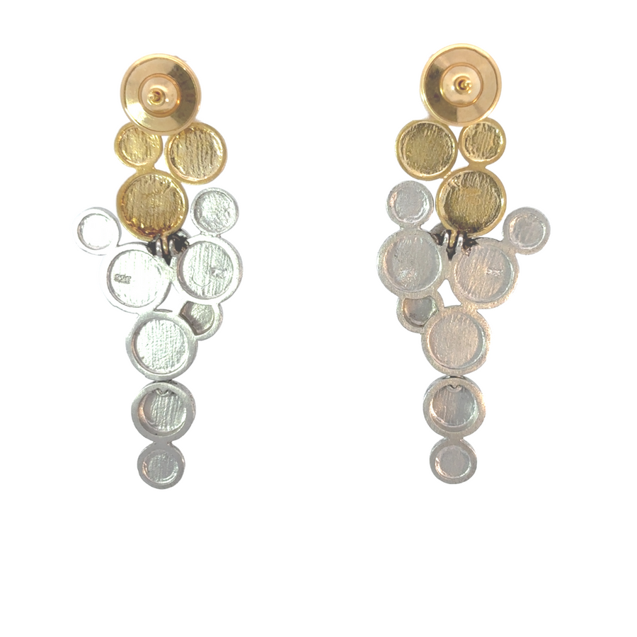 14k Gold Two-Tone Earrings with Diamonds – Modern Elegance