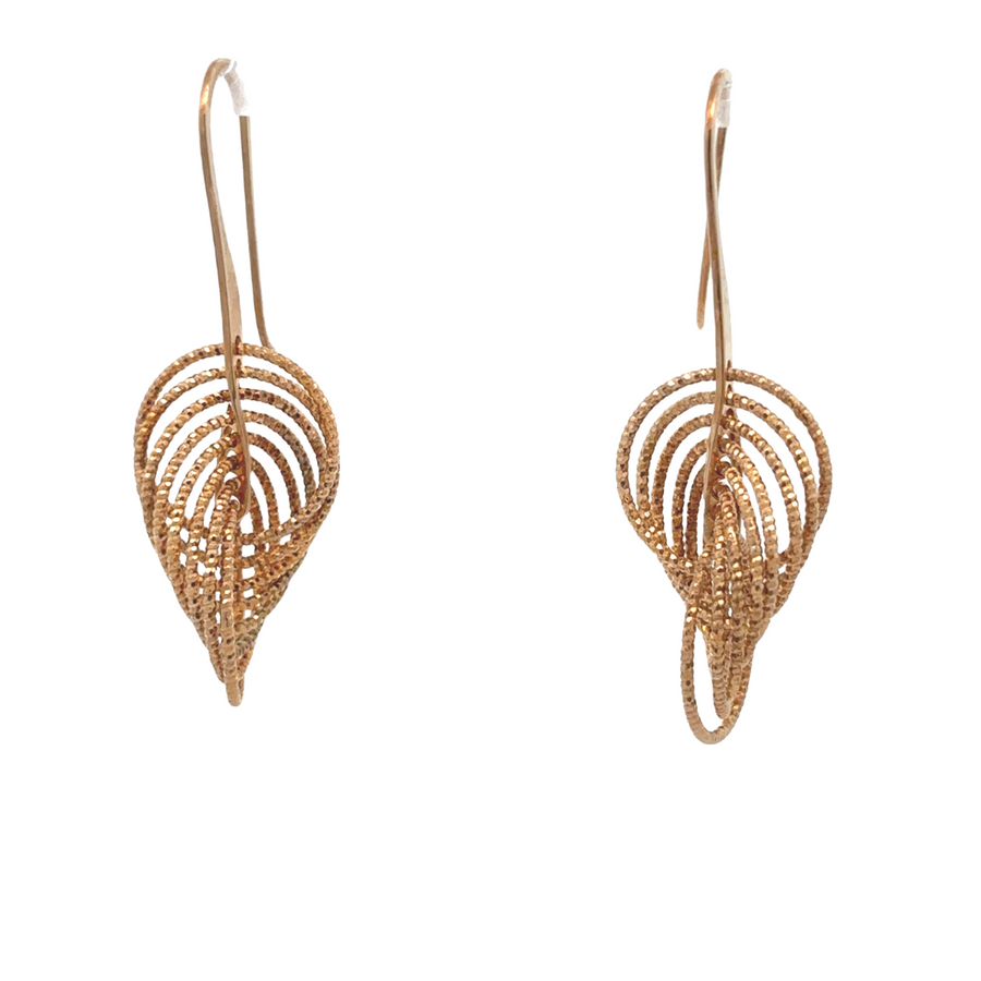 Yellow Gold-Plated Silver Earrings with Circle Design – Women