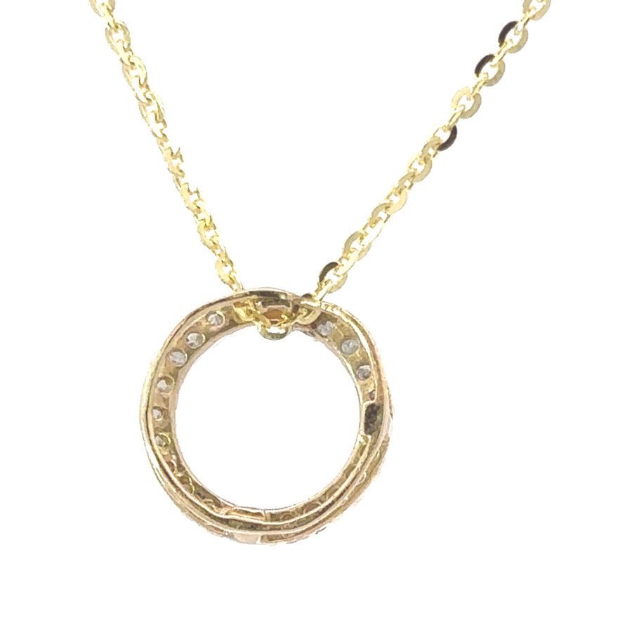 14k Yellow Gold Pendant with 0.25 CT Diamonds – Unisex