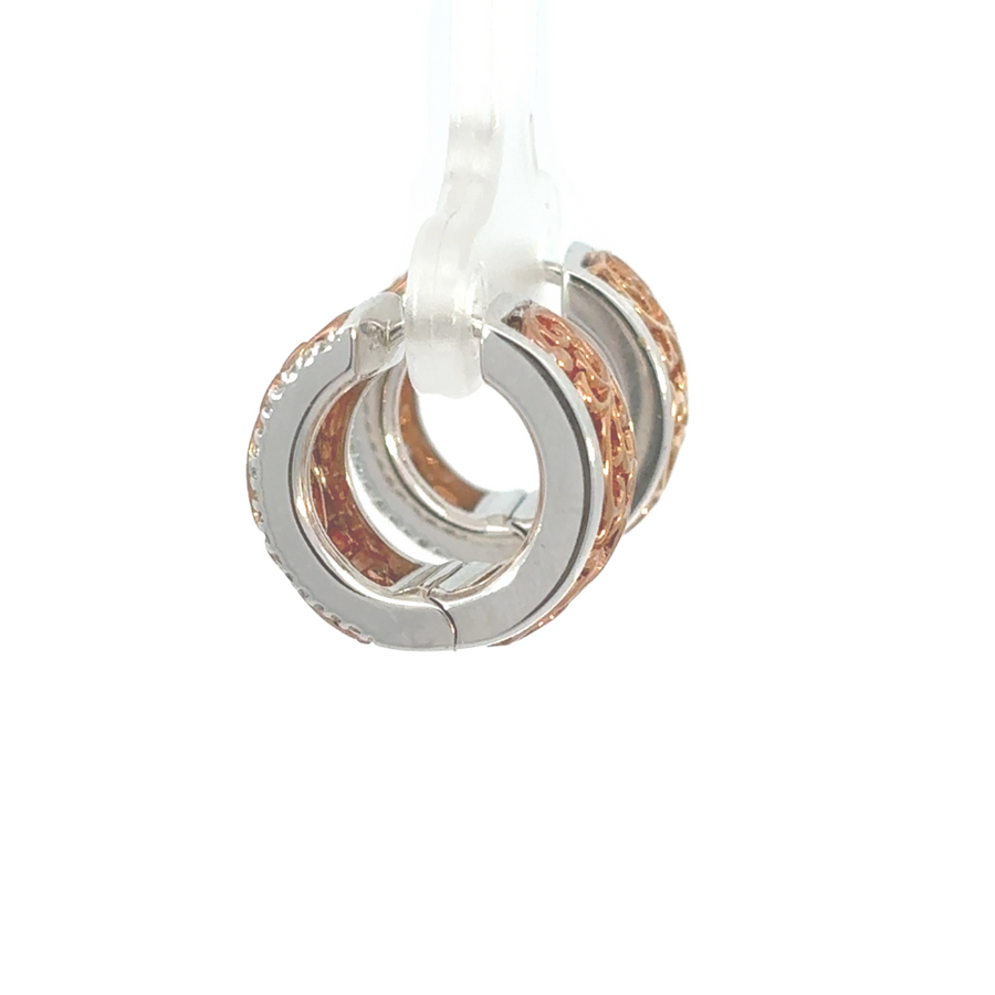 18k white gold earrings with diamonds for women