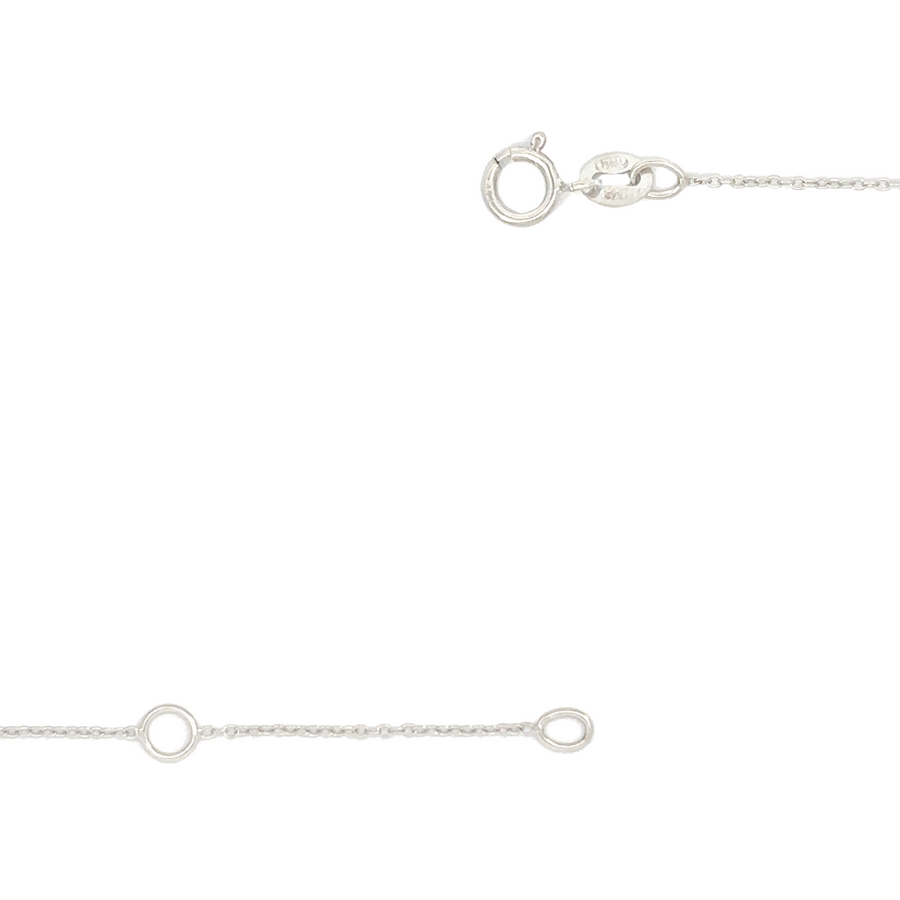 Adjustable women’s necklace in white gold with zafiro