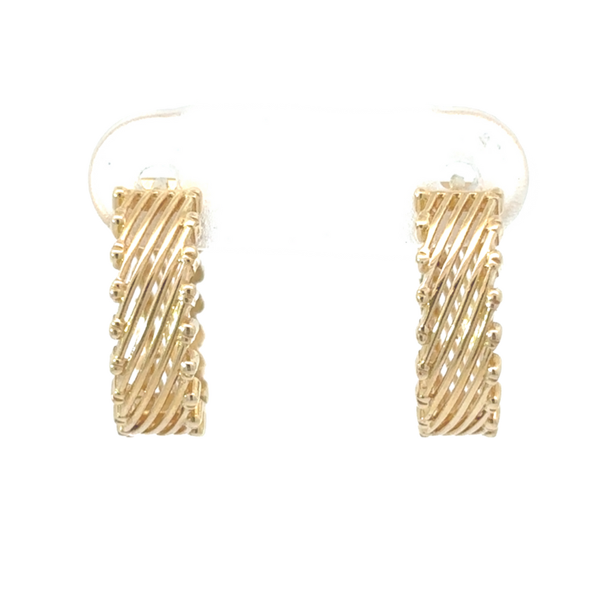 Elegant 14k gold earrings with a high-polish finish for women