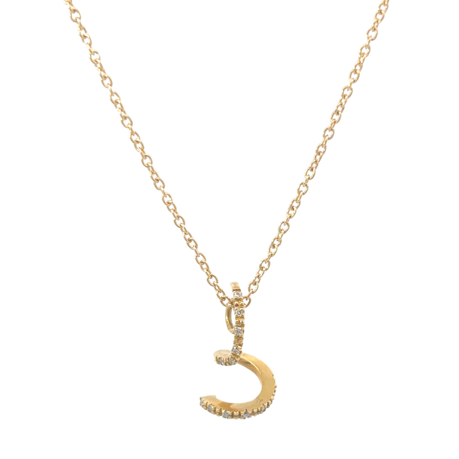 18k yellow gold necklace with diamond accents