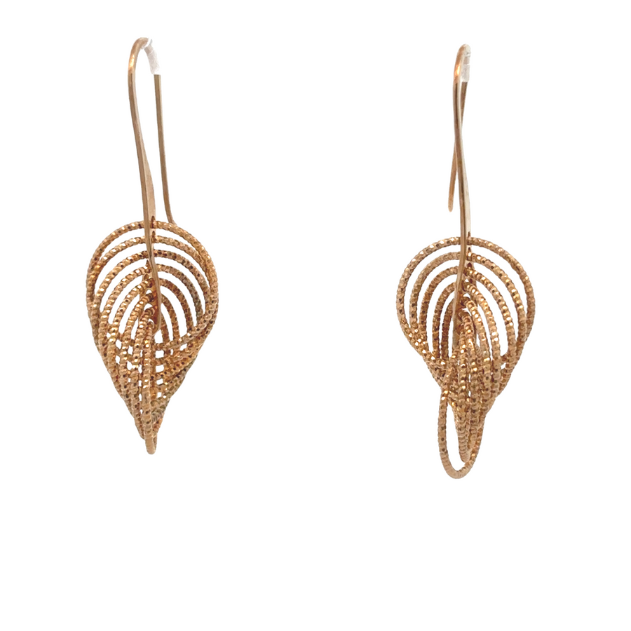 Yellow gold-plated silver earrings with circular design