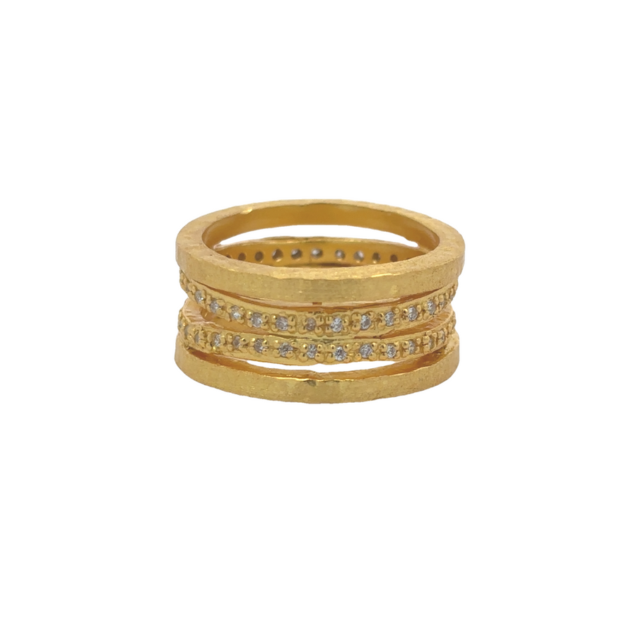 Yellow gold-plated silver ring size 6.5 close-up