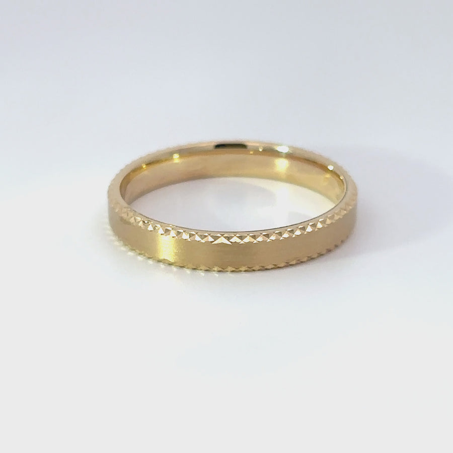 14k Gold Ring with Matte Center for Men, Size 12