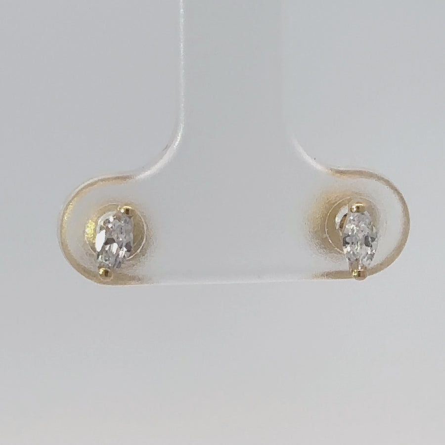 18k Gold XS CZ Stud Earrings for Baby