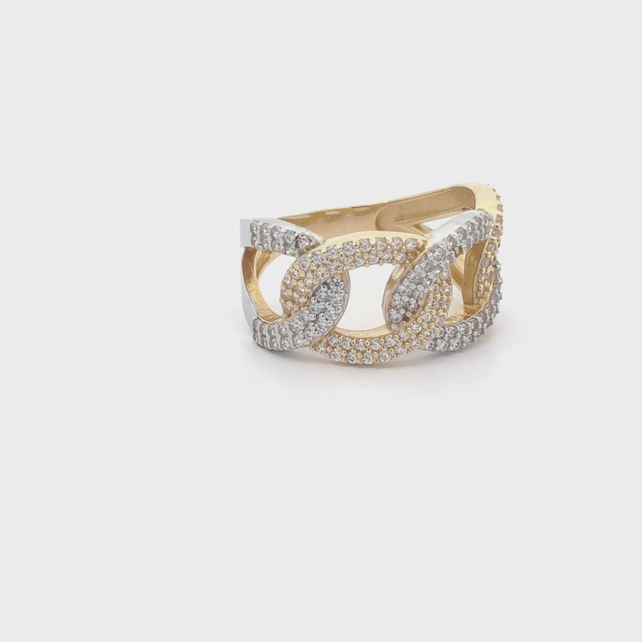 14k Gold Oval CZ Accent Ring