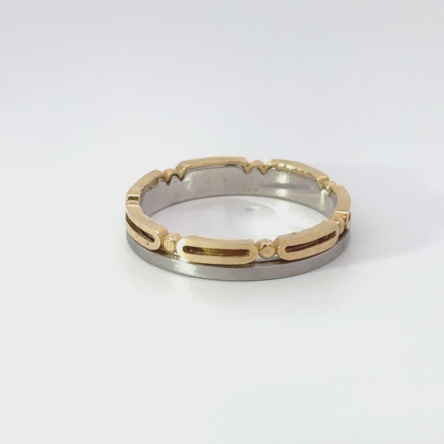 14k Gold Two-Tone Ring for Men