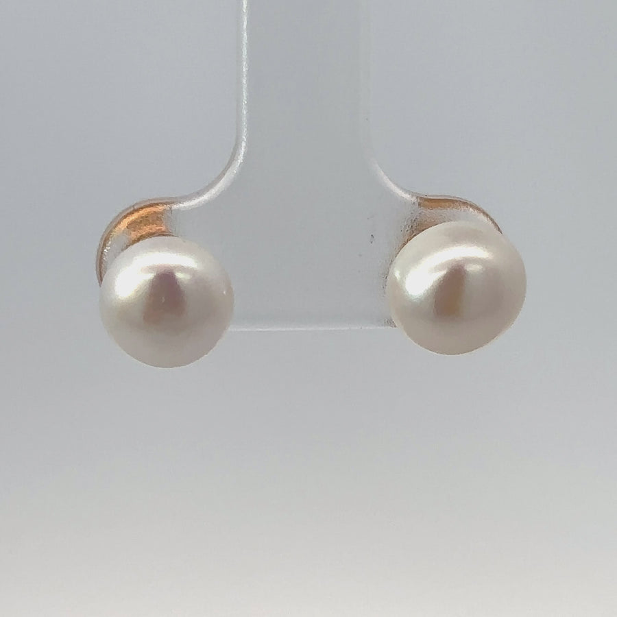 14k Gold Medium Pearl Earrings – Sophisticated Elegance for Women