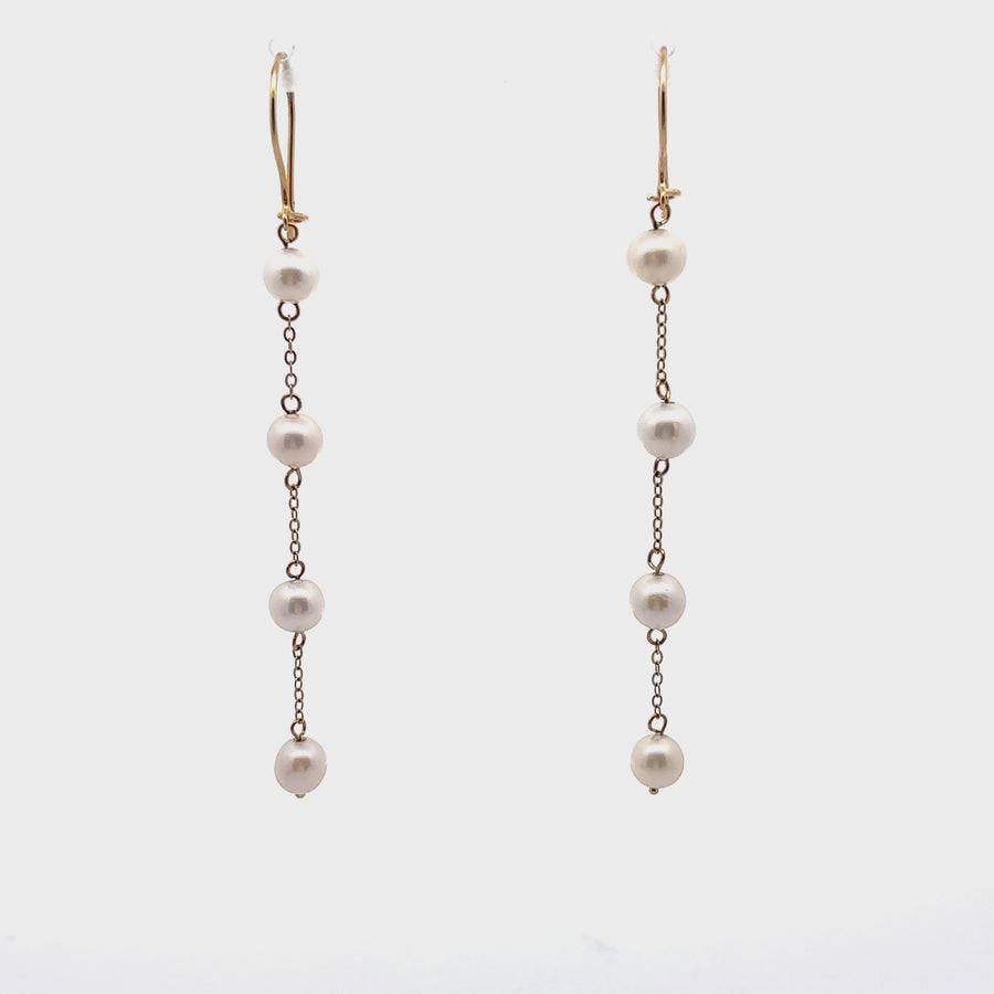 14k Gold Pearl Earrings