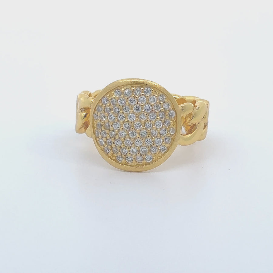 Yellow Ring with CZ for Women