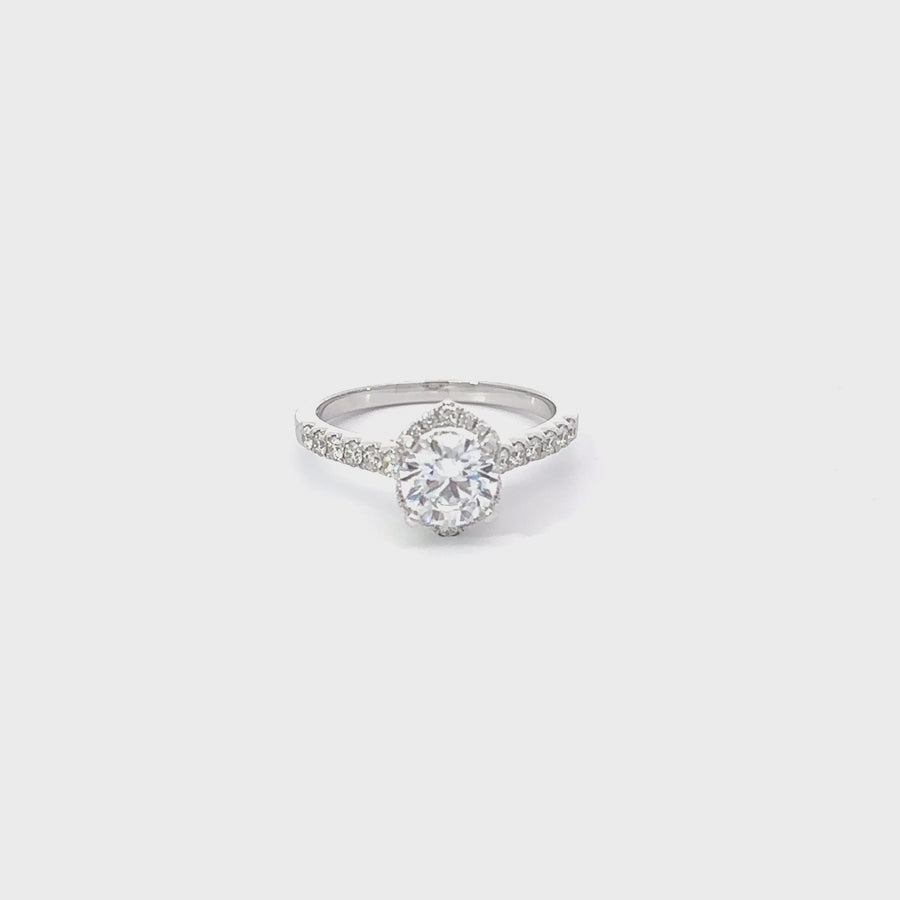 14k Gold Ring with Diamonds/CZ – Size 7