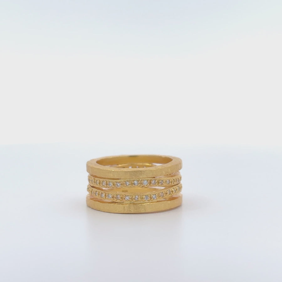 Yellow Gold-Plated Silver Ring for Women – Size 6.5