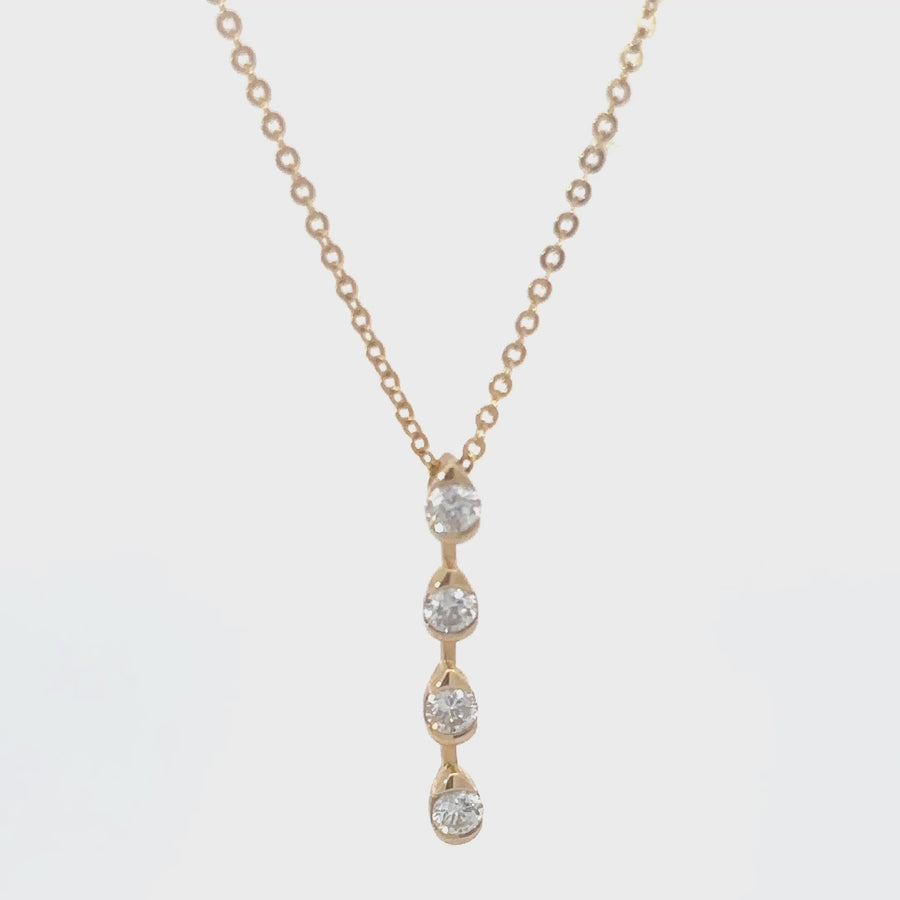 14k Gold Necklace with Diamonds – 0.26 CT, 16.5 Inches