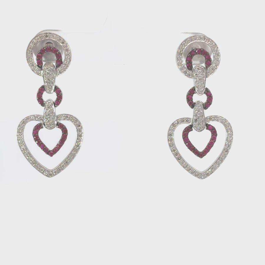 14k Gold Heart Diamond Earrings – Timeless Elegance