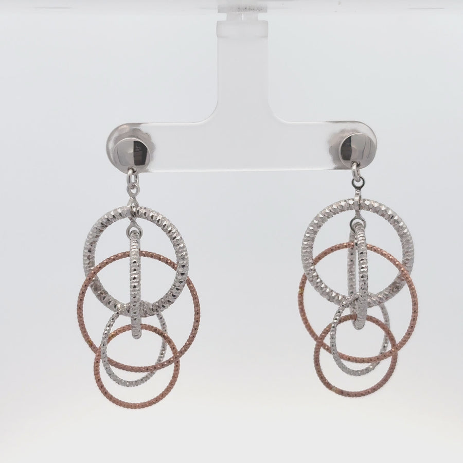 Two-Toned Silver Earrings for Women