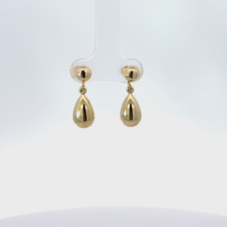 14k Gold Solid Drop Earrings for Women