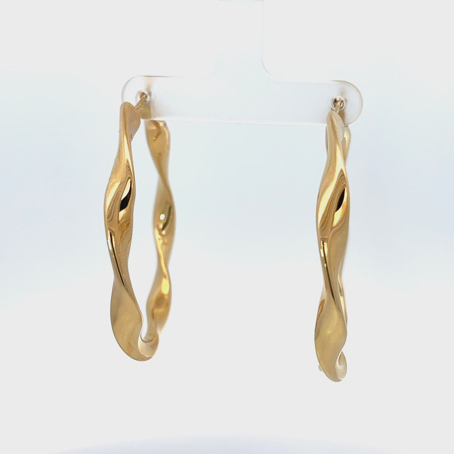 14k Gold Large Hoop Earrings