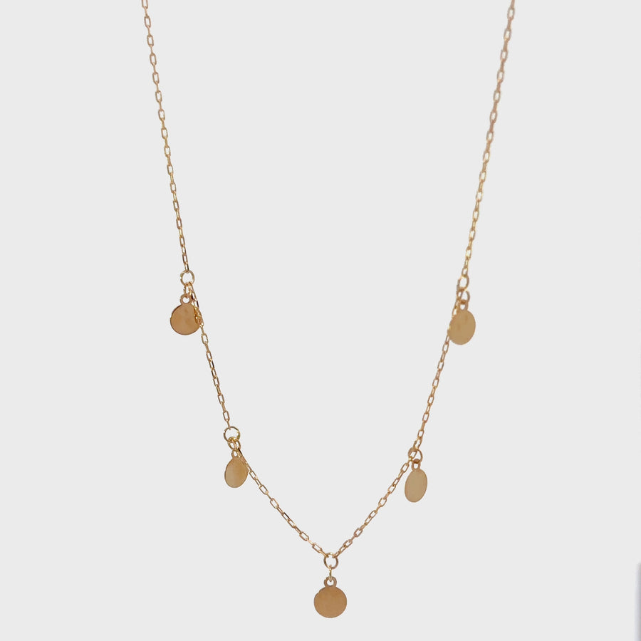 18k Gold Adjustable Necklace for Baby & Women - 16 to 17 Inches