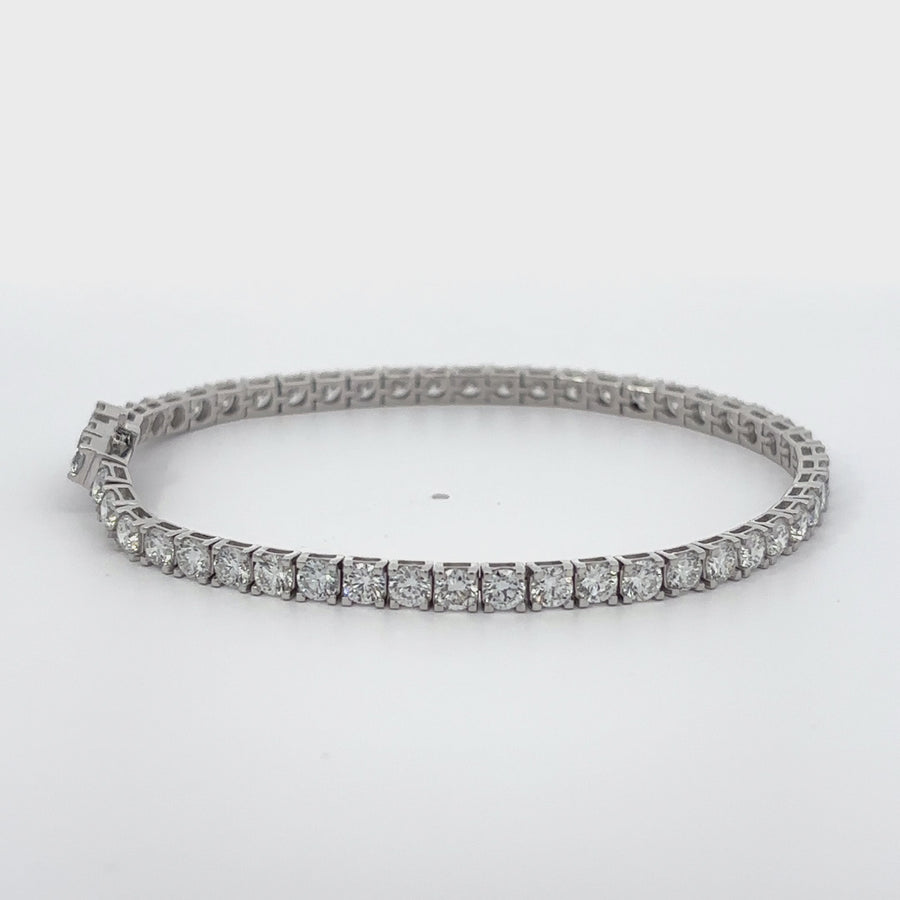 14k White Gold Bracelet with 7.00 CTS Lab Diamonds for Women