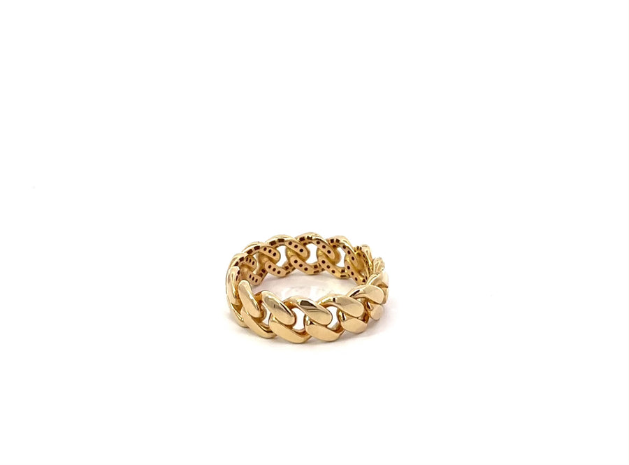 14k Yellow Gold Chain-Link Ring - Size 9 (Unisex)